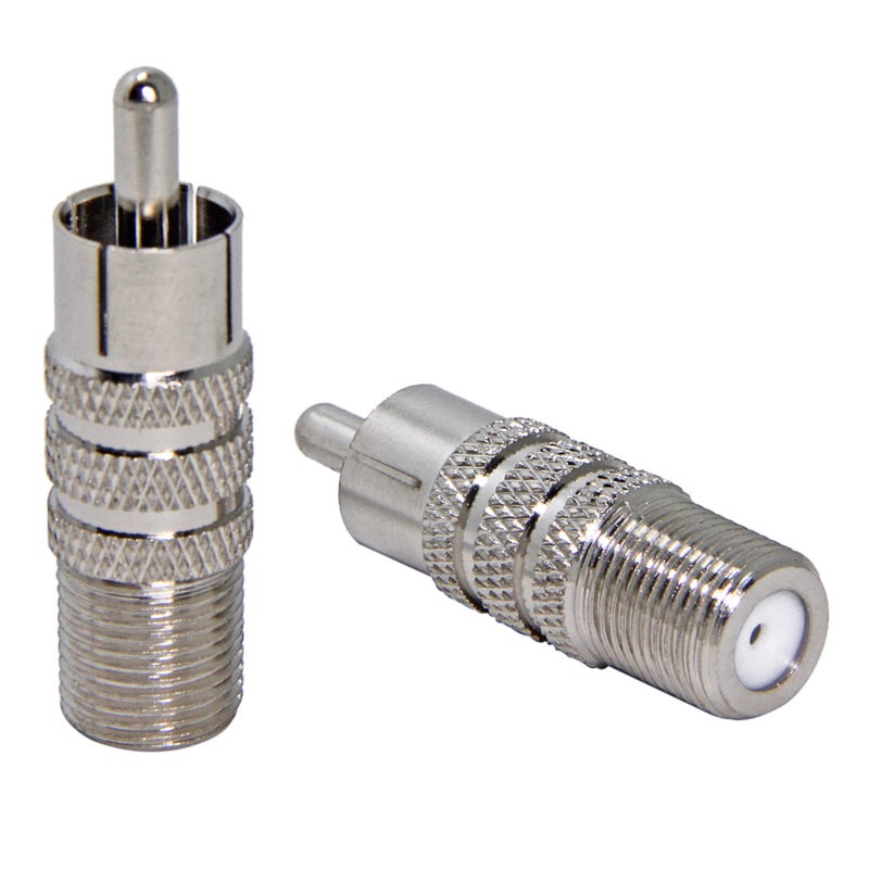 RFAdapter Coax to RCA Adapter, 2 Pack F Female to RCA Male Convertor, Coaxial Cable Connector for Subwoofer, Receiver, Game Console, TV, Monitor - Image 1
